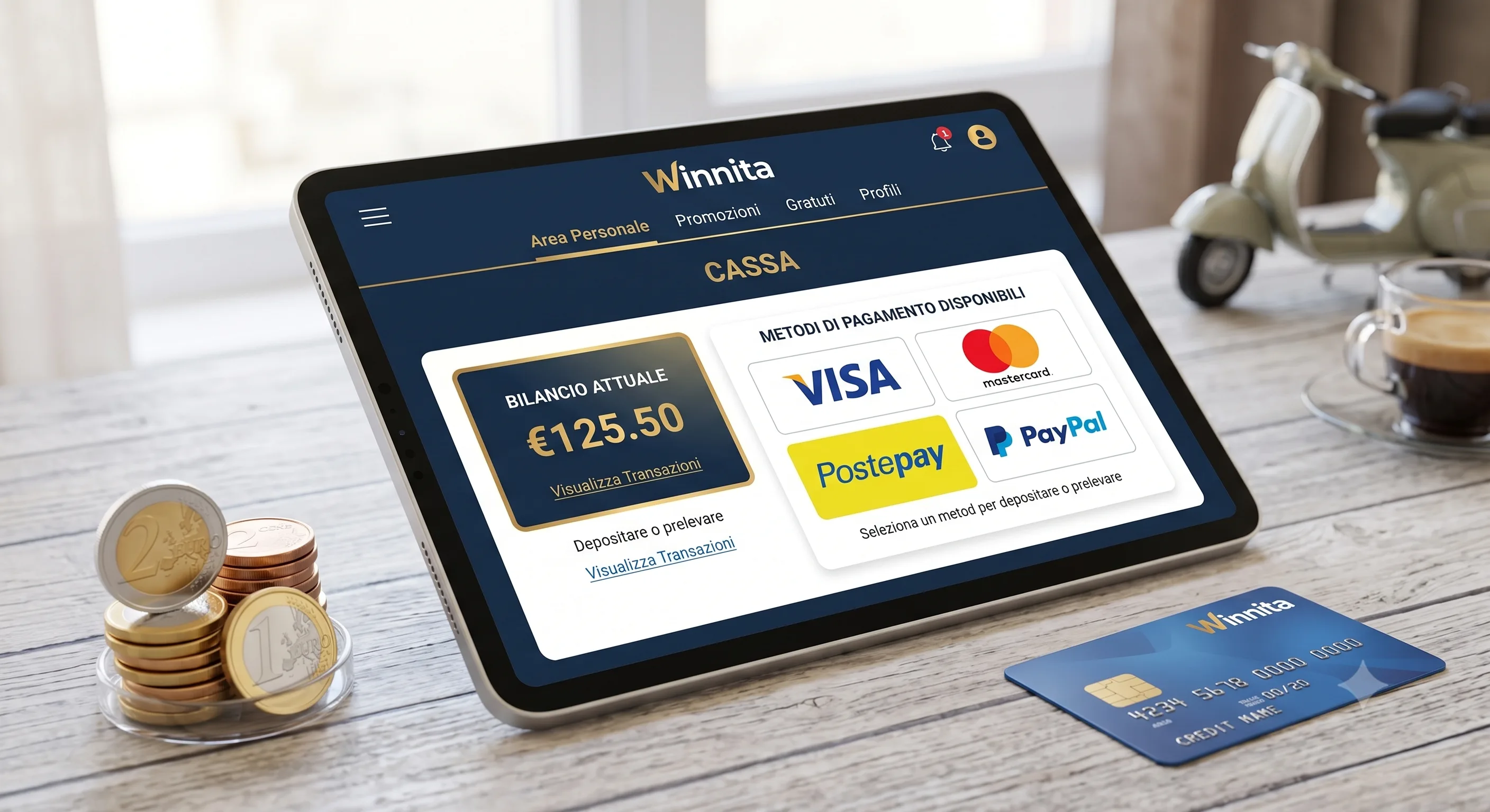 Schermata mobile del processo di pagamento in un casinò online
